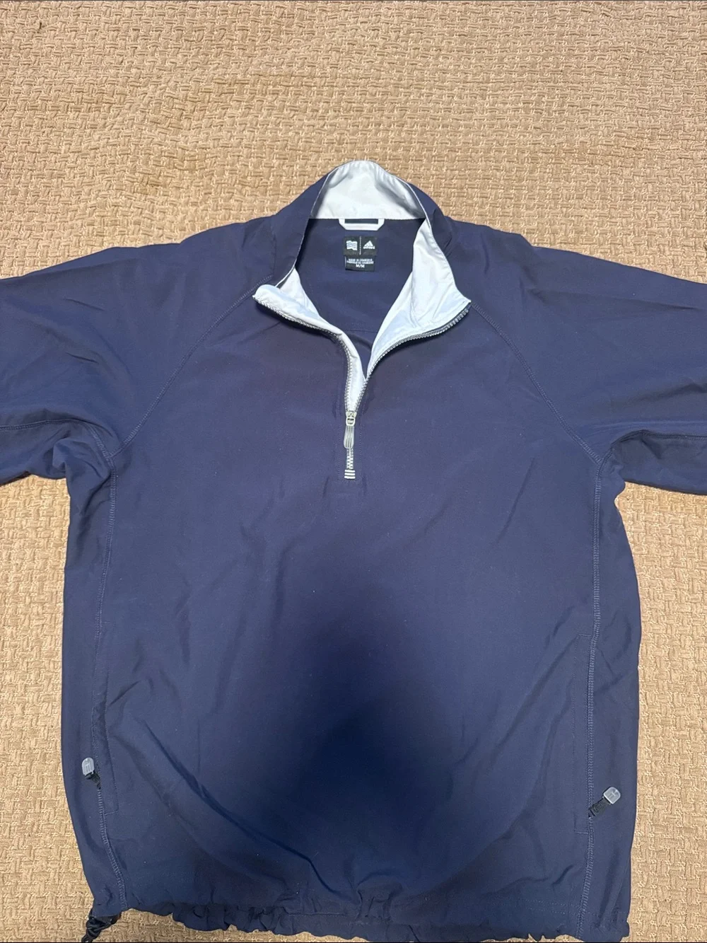 Vintage Adidas Navy Blue Quarter-Zip Pullover